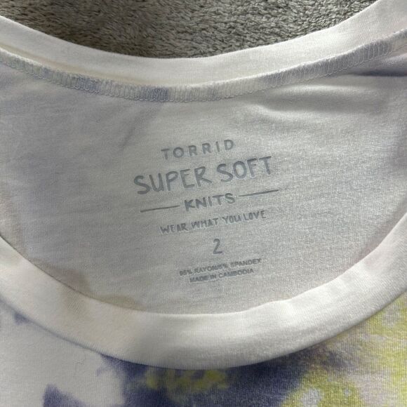 Torrid Super Soft Knits T Shirt Womens 2 18/20 Pastel Tie Dye Zodiac Celestial - Picture 7 of 7